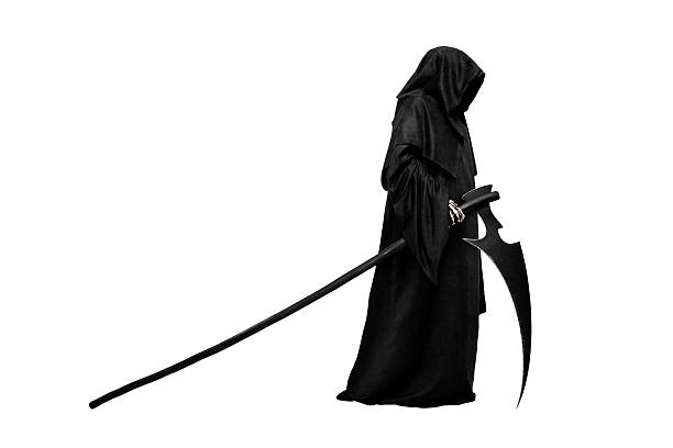 Grim Reaper Grim Reaper isolated on white. Scythe stock pictures, royalty-free photos & images