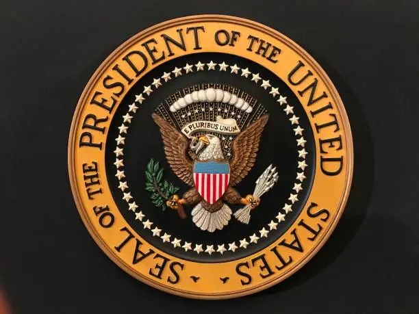 The Ausym of the President of the United States. Used in press conferences, etc. Seal of the President of the United States