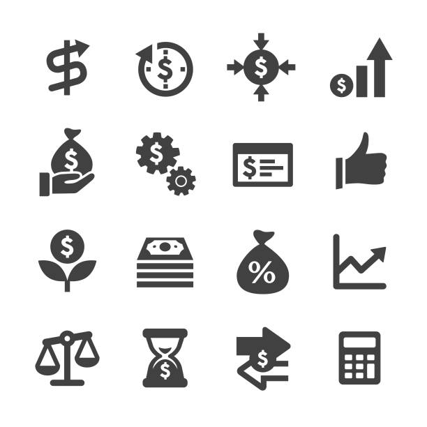 Return on Investment Icons - Acme Series Return on Investment, finance, business risk stock illustrations