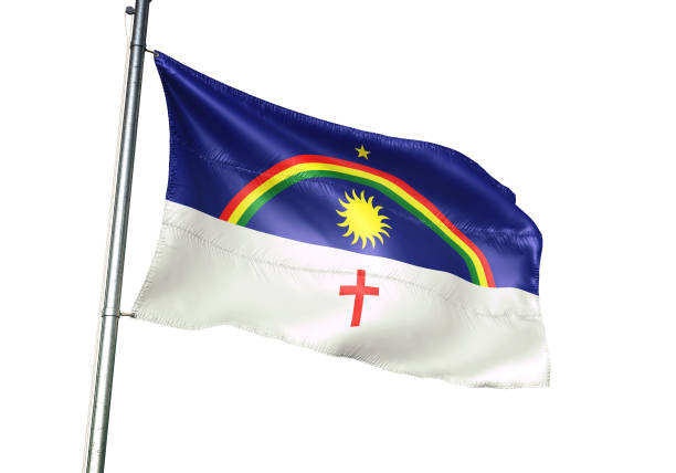 istock Pernambuco state of Brazil flag waving isolated on white background 1084907132