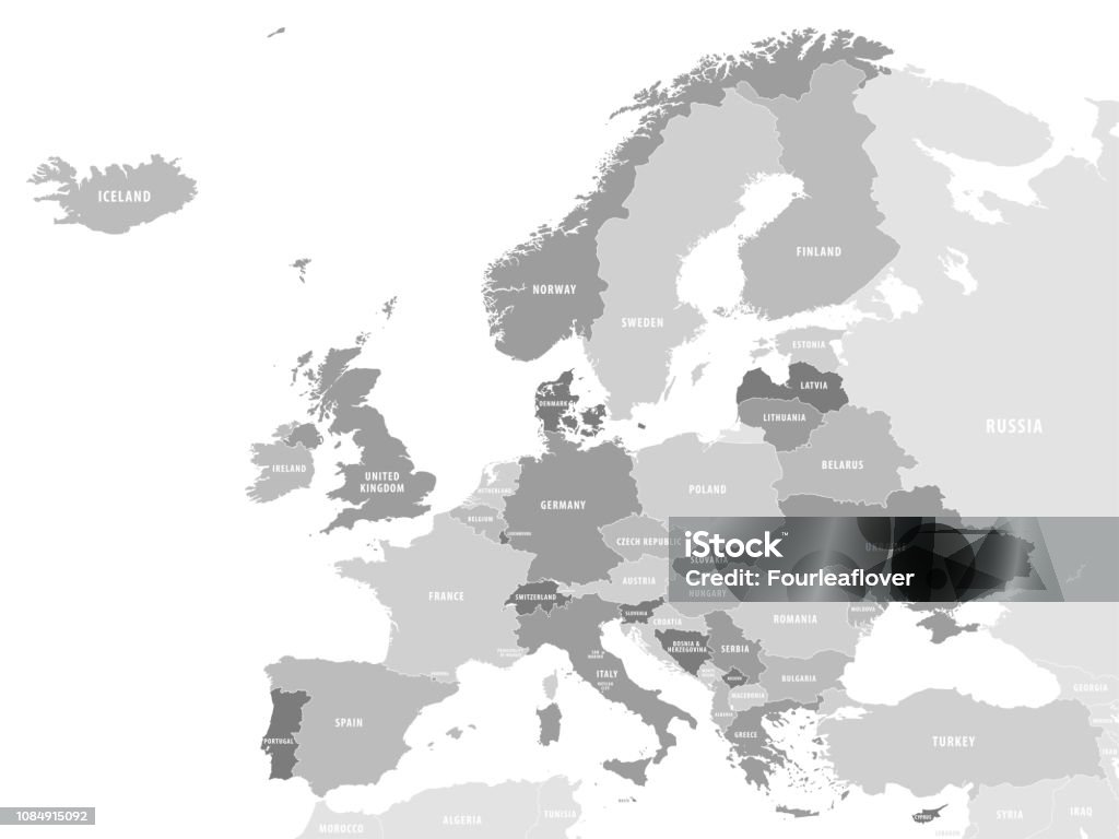 Detailed Vector Map of Europe Map stock vector