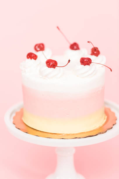 istock Birthday Spumoni cake on pink background. 1084915430