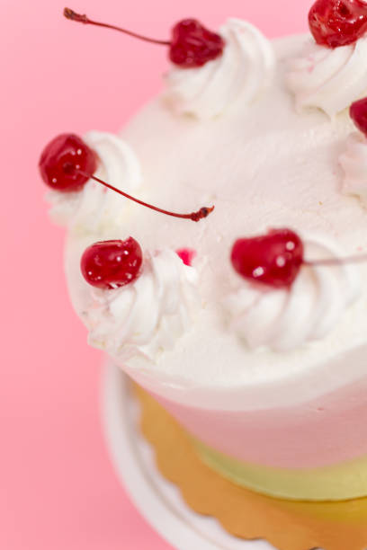 istock Birthday Spumoni cake on pink background. 1084915512