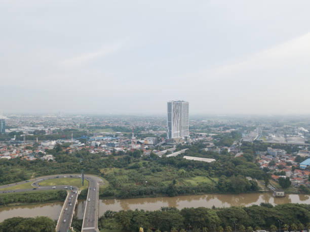 Tangerang Skyline Aerial view of Tangerang skyline in the morning. tangerang photos stock pictures, royalty-free photos & images