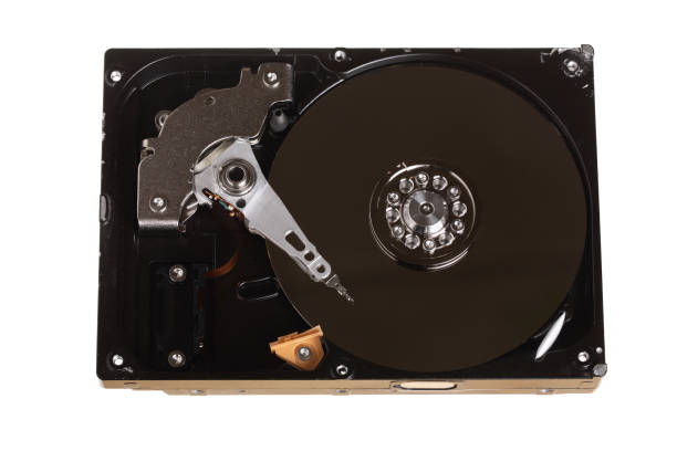istock Hard disk drive HDD isolated on white background. Top view 1084923580