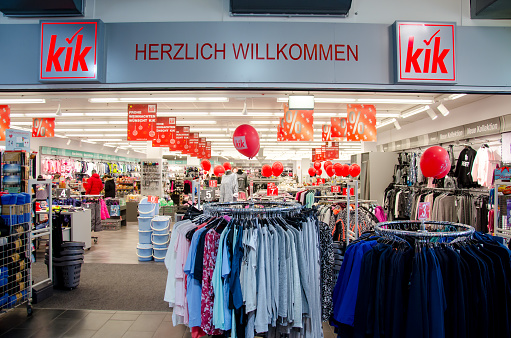 Soest, Germany - December 13, 2018: KiK is a German textile discount store.