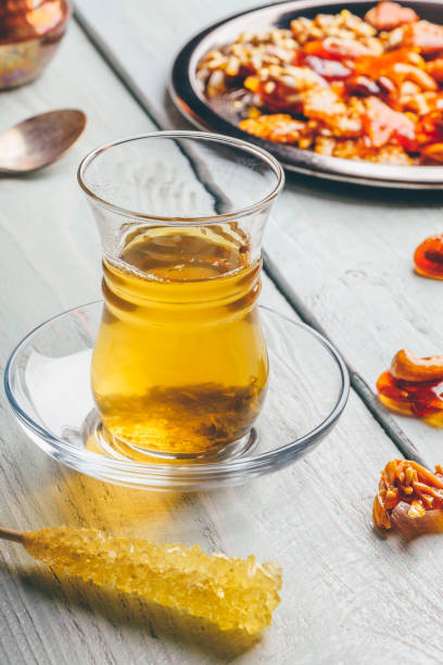 istock Tea in armudu with oriental delights 1084984086