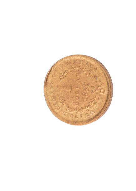 istock one gold 1852 dollar coin isolated on white background 1084985682