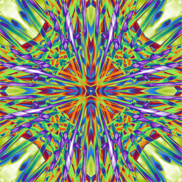 istock Art psychedelic pattern. Abstract symmetric colorful background. 1084988858