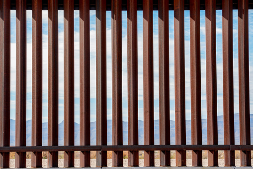 The Border Wall Along The Texas and Mexico Border