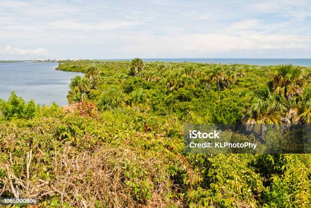 View Of Island River And Ocean Stock Photo - Download Image Now - Aerial View, Bay of Water, Beauty