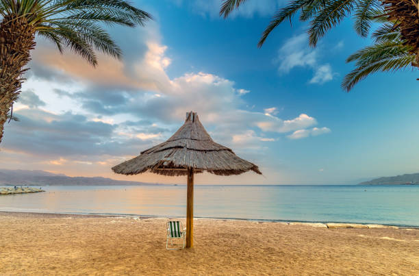 istock Morning on central public beach in Eialt, Israel 1085003524