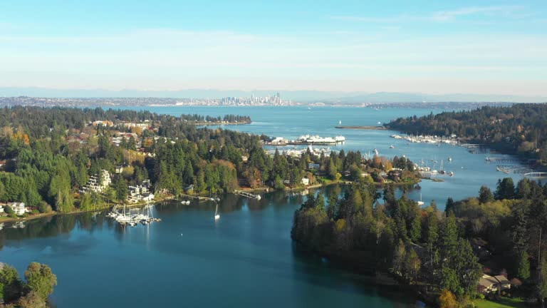 Bainbridge Island Flying Above Waterway