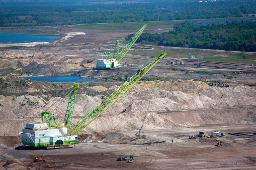 aerial view of Phosphate mining in central Florida photograph taken August 2012