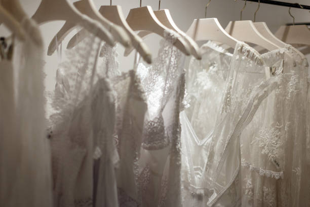 istock Wedding dresses in wedding salon 1085021338