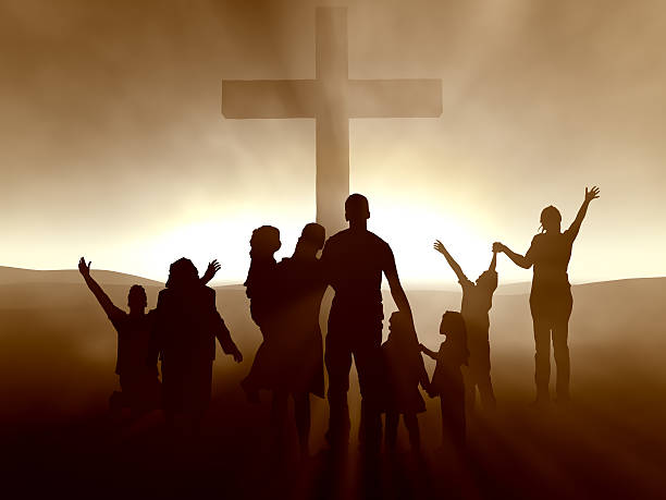 사람들이 유클리드의 교차 - applauding cross cross shape jesus christ 뉴스 사진 이미지
