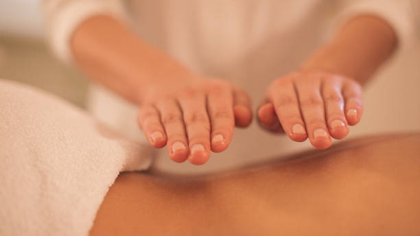 istock Young woman enjoying massage 1085029528