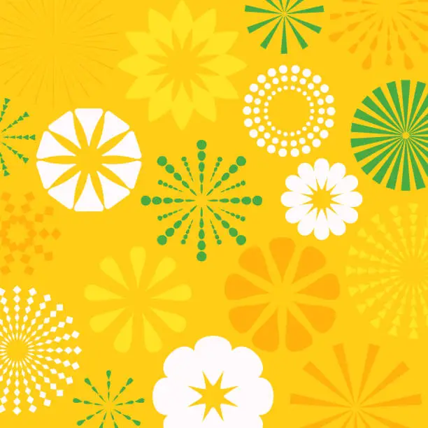 Vector illustration of Yellow Abstract Bursts Background