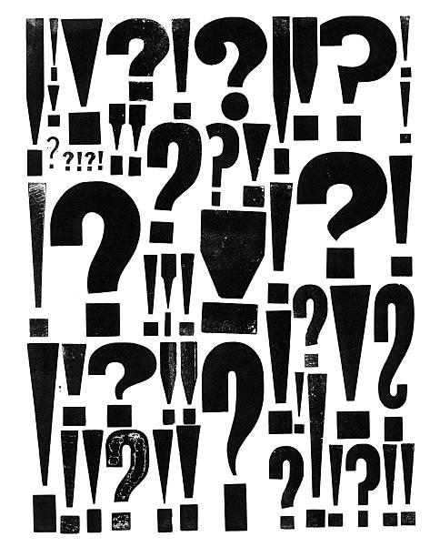 Grunge Wood Type Exclamations "!?!?!" stock photo