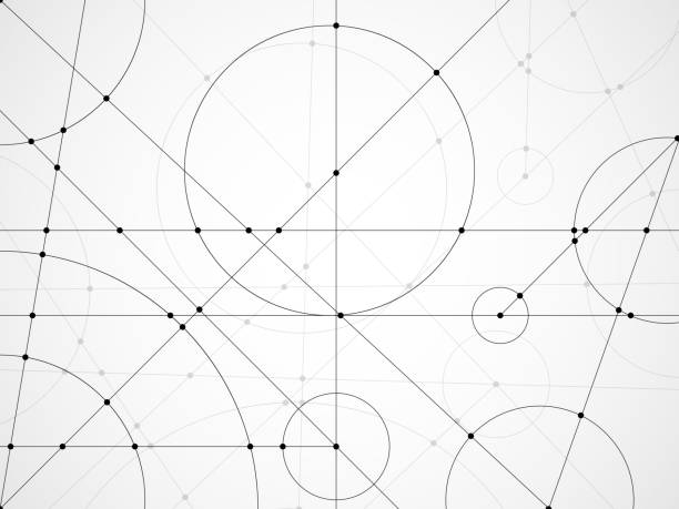 Abstract Background Of Engineering Drawing Technological Wallpaper Made  With Circles And Lines Stock Illustration - Download Image Now - iStock
