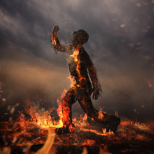 Burning man stock photo