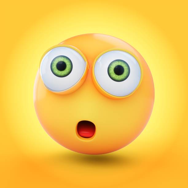 istock 3D Rendering surprised emoji isolated on yellow background 1085051554