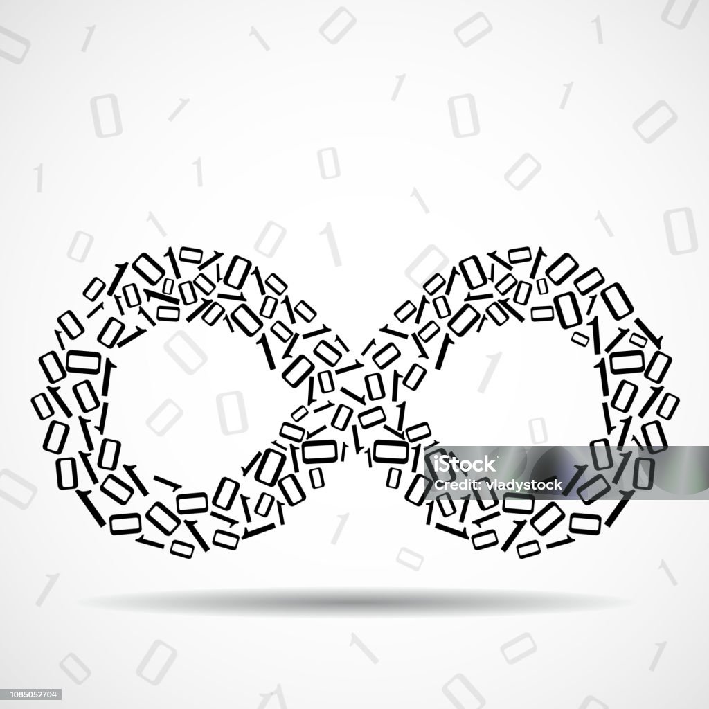 Infinity And Neg Infinity Code Abstract Sign Infinity From Binary Code Stock Illustration - Download ...