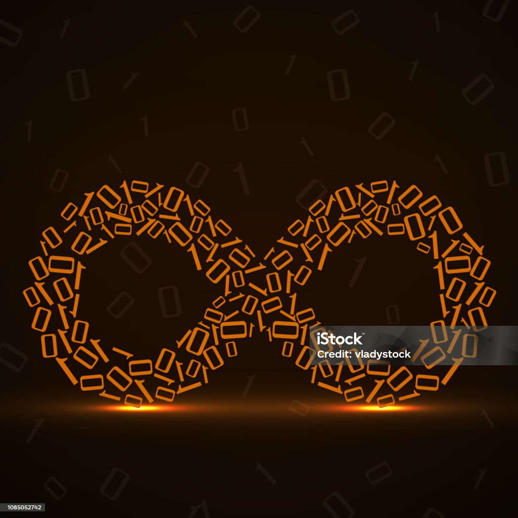 Abstract Sign Infinity From Binary Code Stock Illustration - Download ...