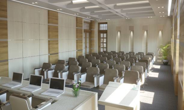 istock conference room, meeting room, interior visualization, 3D illustration 1085054668