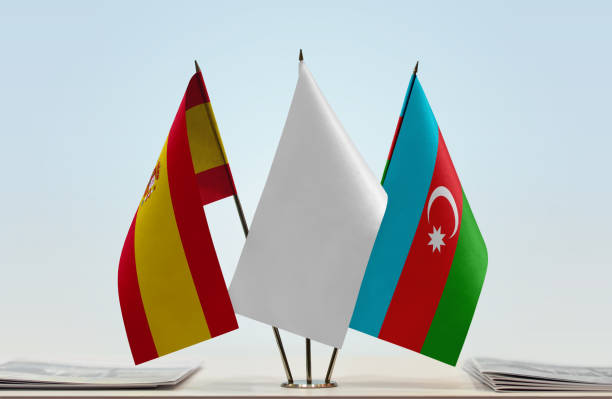 istock Flags of Spain and Azerbaijan 1085059416