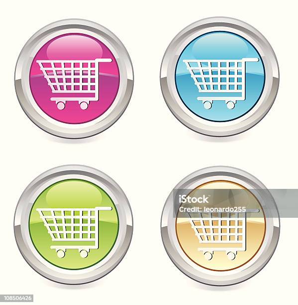 Cart Button Simple Cart Button Stock Illustration - Download Image Now - Badge, Circle ...