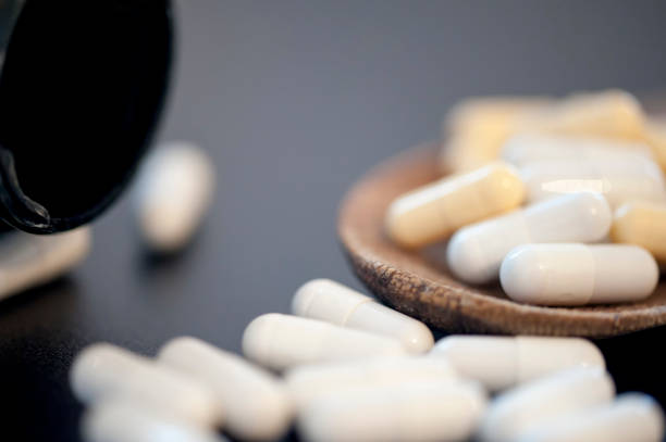 istock Close up capsules vitamin C, vitamin D 1085066494