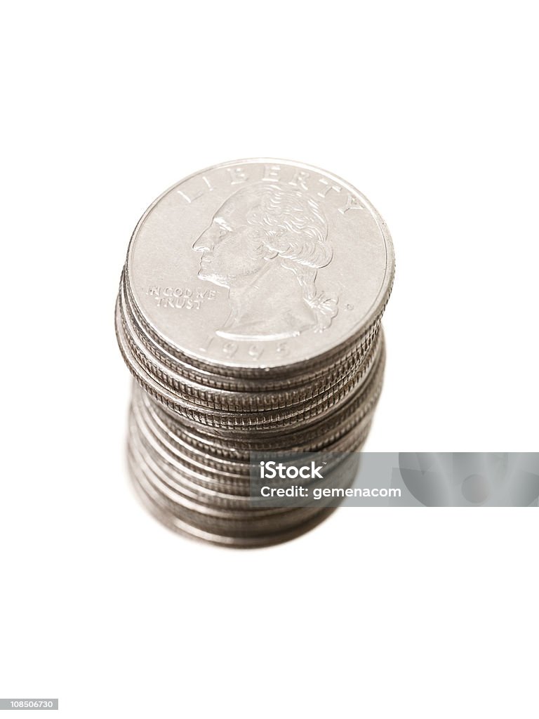 Stapel Quarter Münzen - Lizenzfrei 1-Cent-Stück Stock-Foto