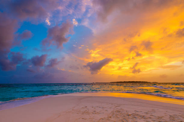 istock Sunset on sea in Maldives 1085067410