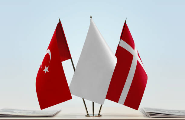istock Flags of Turkey and Denmark 1085069676
