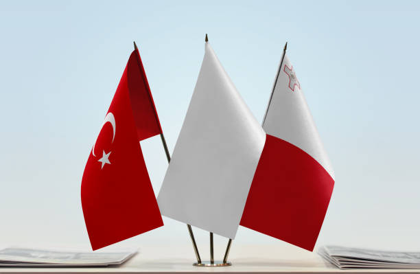 istock Flags of Turkey and Malta 1085069876