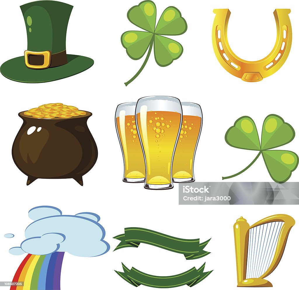 St Patricks Day serie - arte vettoriale royalty-free di Arpa