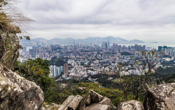 hongkong chiny lion rock panorama - 18801 zdjęcia i obrazy z banku zdjęć