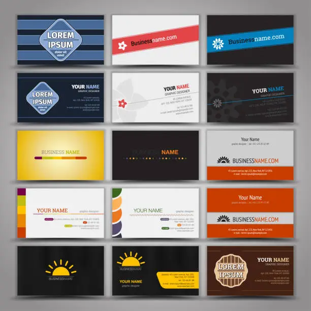 Vector illustration of Set of business cards