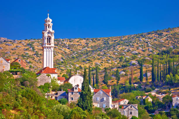 istock Stone vilage Lozisca on Brac island view, Dalmatia, Croatia 1085083554