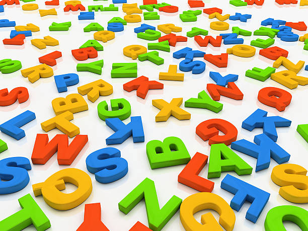 istock Colourful letters isolated on white background 3D 108508435