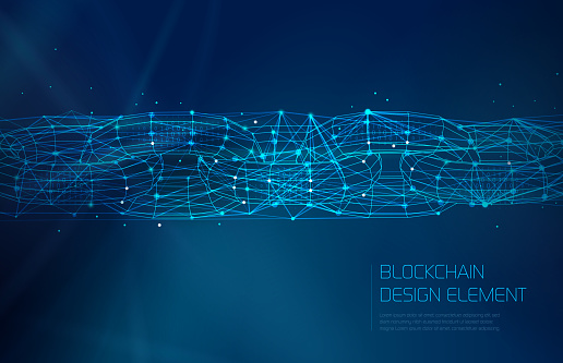 Grid Background Blockchain Abstract Blockchain Network Background Stock Illustration - Download ...