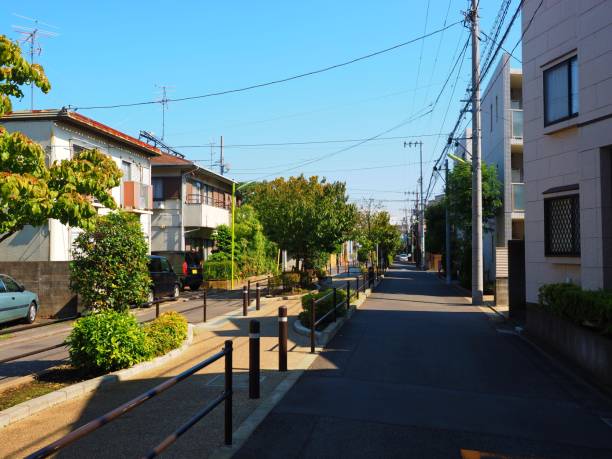 pavement cityscape of kuhonbutsu area Sep 19,2018:cityscape of kuhonbutsu area Setagaya ward Tokyo,Japan setagaya ward stock pictures, royalty-free photos & images