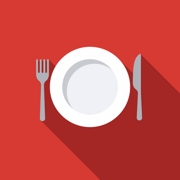 ikona zestawu ustawień ustawień posiłków - fork place setting silverware plate stock illustrations