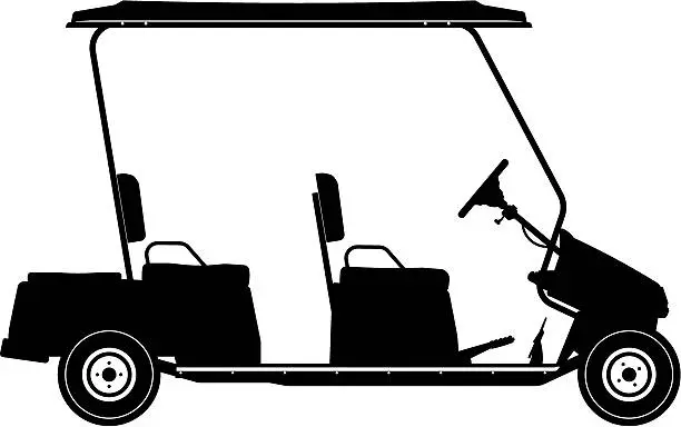 Vector illustration of golf cart side view