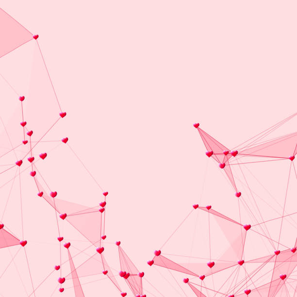 istock Hearts connected background for social network advertising and Valentines Day 1085141318