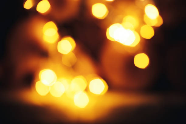 istock Night city lights bokeh background gerland decorations 1085143036