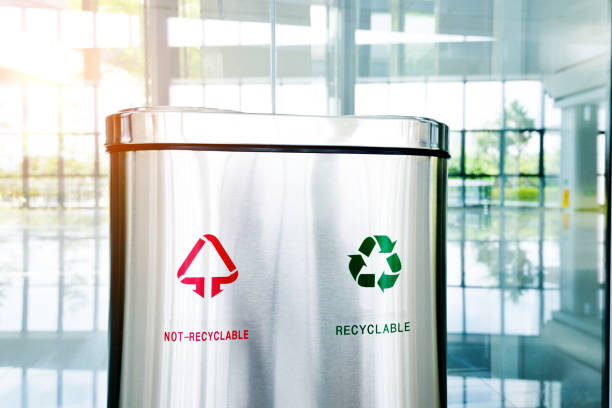 istock Recyclable and non-recyclable garbage can indoors 1085143170