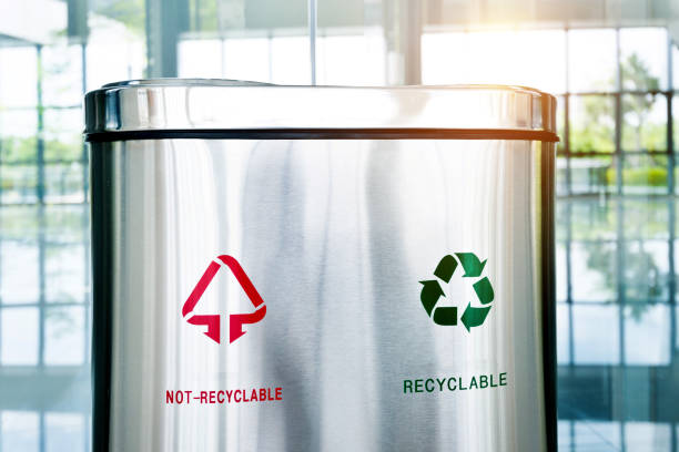 istock Recyclable and non-recyclable garbage can indoors 1085143188