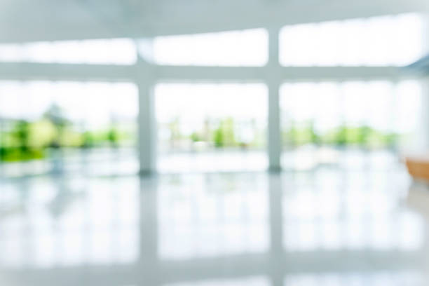 istock Blur background of empty lobby in hospital 1085144904